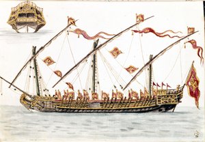 Venetiansk galesus. Akvarelltegning og blekk fra manuskriptet "Venitianernes skikker"" av Jan van Grevenbroeck (eller Giovanni Grevembroch (Grevenbroch) (1731-1807) av Jan van Grevenbroeck