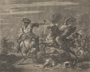 Battle Scene - Death of a Turk av Jan van Huchtenburg