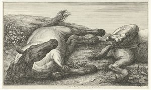 To falne hester, den venstre sett forfra Dead Horses (serietittel) av Jan van Huchtenburg