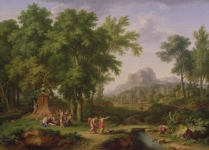 Arkadisk landskap med en byste av flora, 1724-25 (par til 68872)