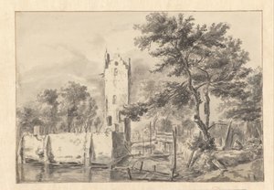 Utsikt over Kostverloren Manor på Amstel av Jan van Kessel