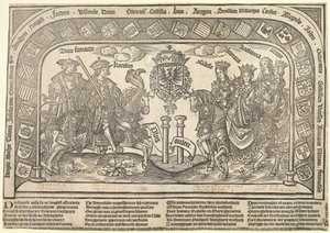 De seks barna til Philip the Handsome: Eleanor of Castilla, Charles V, Isabella of Austria, Ferdinand I, Mary and Catherine, ca. 1523 av Jan van Nieulandt