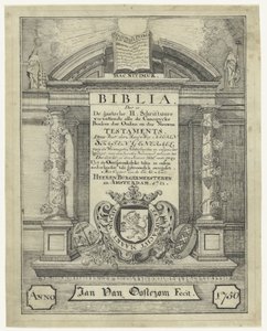 Tittelside til en bibel fra 1721 av Jan van Oosterom