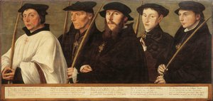 Fem medlemmer av Utrecht Brotherhood of Jerusalem Pilgrims, ca 1541 av Jan van Scorel