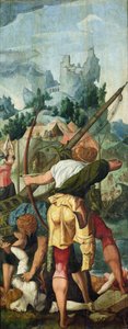 The Martyrdom of the Virgins, høyre panel fra Triptych of Saint Ursula and the Eleven Thousand Virgins, ca. 1539 av Jan van Scorel