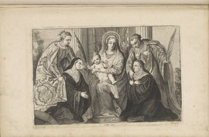 Maria med Kristusbarnet, St. Lucia, St. Katarina av Alexandria og to grunnleggere
