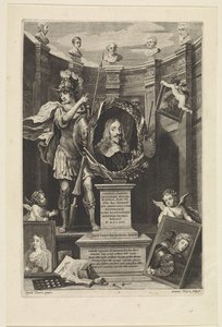 Portrett av erkehertug Leopold William av Østerrike som kunstsamler Theatrum Pictorium (serietittel) Tittelside for: David Teniers, Theatrum Pictorium, 1658