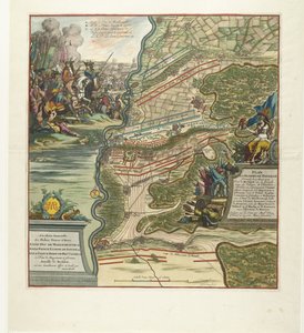 Slag bij Höchstädt, 1704 Plan for det strålende slaget gitt 13. august nær Hochstett ved Donau (...) (tittel på objekt)