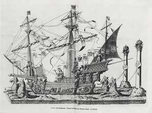 Triumffartøy i begravelsesprosesjonen til keiser Charles V, 1559 av Jan van and Doetechum Doetechum the elder