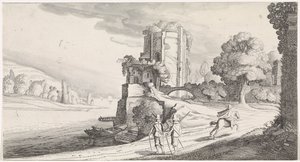 Runde tårn ved en elv Plaisante-landskap og underholdende dikt (serietittel) av Jan van de Velde (II)
