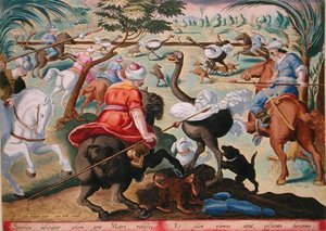 Moors on Horseback Hunting Ostriches, plate 62 fra 