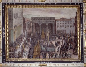 Feiringen av smiger i Firenze av Jan van der Straet