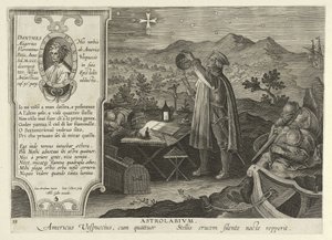 Amerigo Vespucci Oppdager sørkorset med en astrolabium, fra Nova Reperta, pub. 1600 (gravering) av Jan van der Straet