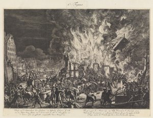 Brann i Admiralitetets reperbane, 1673 av Jan van der Heyden
