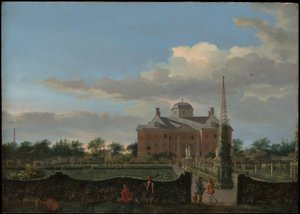 Huis ten Bosch i Haag og den formelle hagen (sett fra sør) av Jan van der Heyden