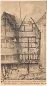 To utbrente hus i Oude Nieuwstraat, 1682 av Jan van der Heyden