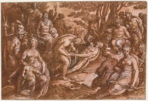 Flagingen av Marsyas av Jan van der Straet, called Johannes Stradanus