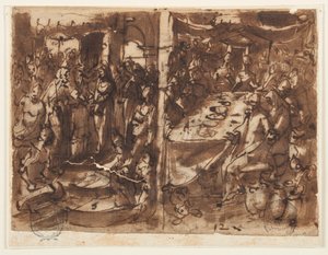 Recto: Jomfruens ekteskap av Jan van der Straet, called Stradanus