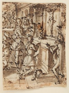Saint Giovanni Gualberto og det mirakuløse krusifikset av Jan van der Straet, called Stradanus