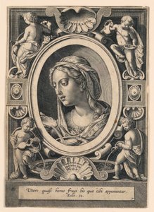 Temperance, plate 7 av "VII Virtutim...Imagines" av Jan van der Straet, called Stradanus