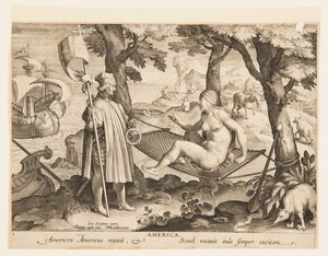 The Discovery of America, plate 1 fra "Nova Reperta" (New Inventions of Modern Times)