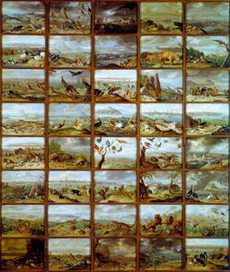 Dyr Tabell som viser rom som tilsvarer ulike dyrearter. Maleri av Jan Van Kessel (1626-1679) Madrid fra 1600-tallet, Prado-museet
