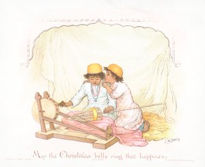 Arabiske gutter, julekort (chromolitho)