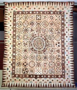Patchwork sengeteppe, Irland, 1850-60 (tekstil) av Jane Pizar