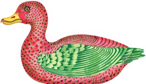 Duck, 1996, (blekk og gouache) av Jane Tattersfield