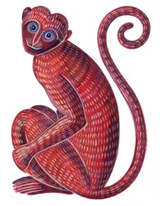 Monkey, 1996, (blekk og gouache) av Jane Tattersfield