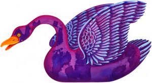 Swan, 1996, (blekk og gouache) av Jane Tattersfield