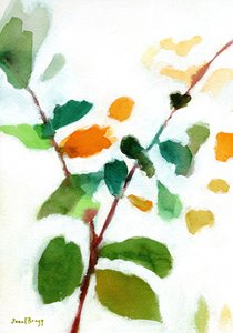 Botanisk fra gårdsplassen, ca. 2023 (vannmedie på papir)