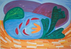Loch Ardnamuchan, 2015 (akvarell og gouache) av Janet McKenzie