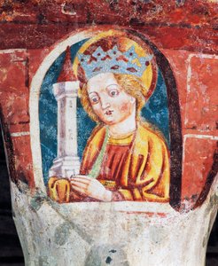 Hrastovlje befestede kirke, Trinity Church, Santa Barbara, detalj fra fresker av Janez Iz Kastva (1490), Slovenia av Janez Kastav