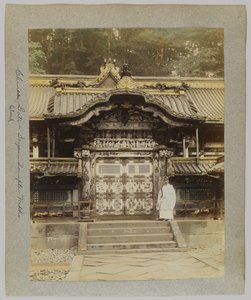Chinese Gate, Tōshō-gū, Nikko, Japan (håndfarget svart/hvitt-bilde) av Japanese Photographer