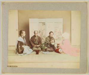 Japansk ekteskapsseremoni (håndfarget s/hv-bilde) av Japanese Photographer