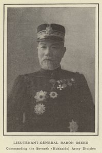 Generalløytnant Baron Oseko, kommanderende for den syvende (Hokkaido) hærdivisjon av Japanese Photographer