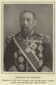 Marquis Ito Hirobumi, president for Privy Council, som utformet Japans grunnlov, og har vært fire ganger premier av Japanese Photographer