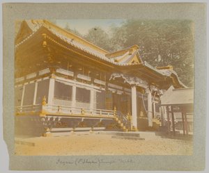 Tōshō-gū, Nikko, Japan (håndfarget s/hvitt-bilde) av Japanese Photographer