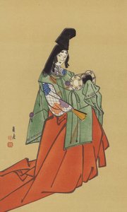 En Shirabyoshi, i Kamakura-regjeringens tidsalder (chromolitho) av Japanese School