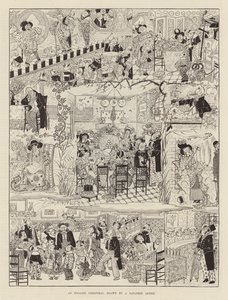 En engelsk jul tegnet av en japansk kunstner (gravering) av Japanese School