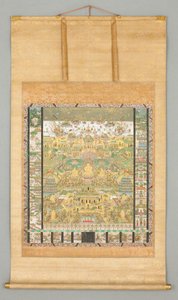 Illustrasjon av kontemplasjonssutraen (Taima Mandara) av Japanese School