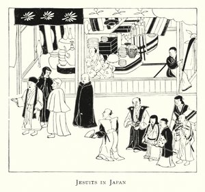 Jesuitter i Japan (litho) av Japanese School