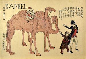 Kamel, pub. 1821 (farget tresnitt) av Japanese School
