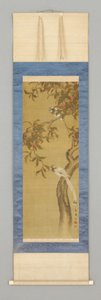 Fersken og fugler, tidlig på 1800-tallet av Japanese School