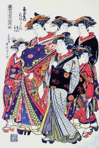Japanske kvalitetskvinner, sent på 1800-tallet (trykk) av Japanese School
