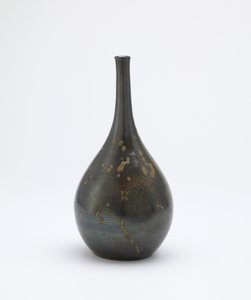 Sake-flaske, Imbe, Okayama prefektur, Edo-periode, slutten av 1600-begynnelsen av 1700-tallet (steintøy med rød slip og treaskeglasur) av Japanese School