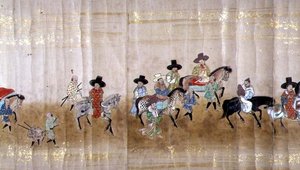 Sjette koreanske ambassade til Japan i Meireki 1 på tidspunktet for Tokugawa Ietsunas arvefølge i 1651, muligens av Kano Masunobu (1625-94) (rullemaleri) (detalj) av Japanese School