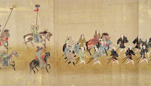 Sjette koreanske ambassade til Japan i Meireki 1 på tidspunktet for Tokugawa Ietsunas etterfølgelse i 1651, muligens av Kano Masunobu (1625-94) (rullemaleri) (detalj) av Japanese School