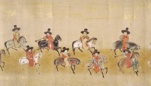 Sjette koreanske ambassade til Japan i Meireki 1 på tidspunktet for Tokugawa Ietsunas etterfølgelse i 1651, muligens av Kano Masunobu (1625-94) (rullemaleri) (detalj) av Japanese School